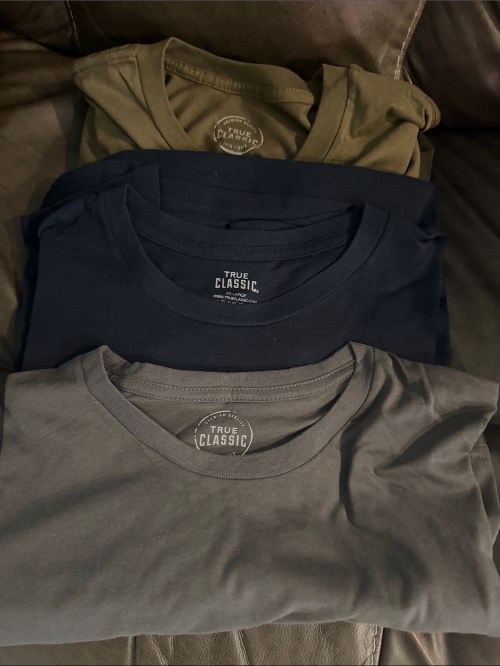 True Classic Short Sleeve Crew Neck T-Shirt - Olive, Navy & Gray